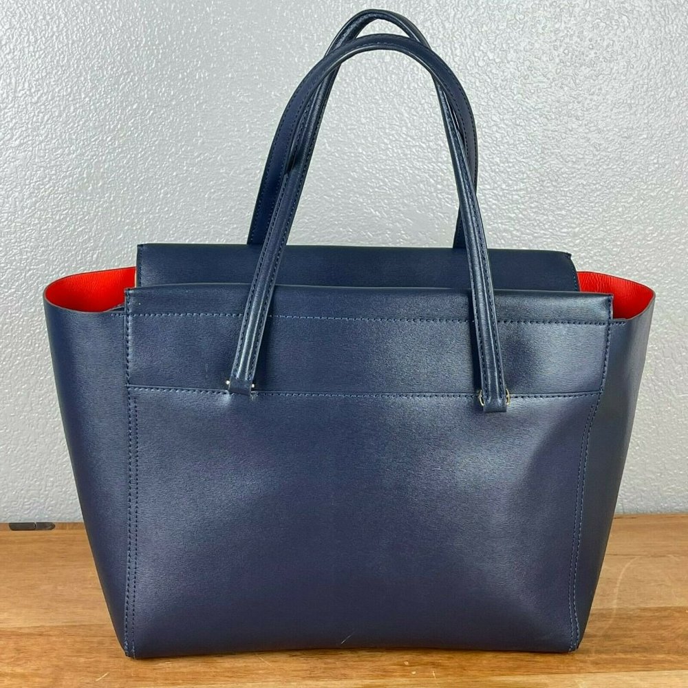 Tory Burch Women's Parker Tote Bag Blue Leather - Picture 2 of 12
